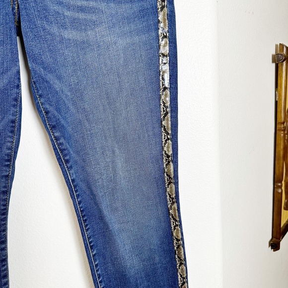 Kut from the Kloth Jeans Snake Print Side Stripe Ankle Skinny sz 8 - Picture 6 of 9
